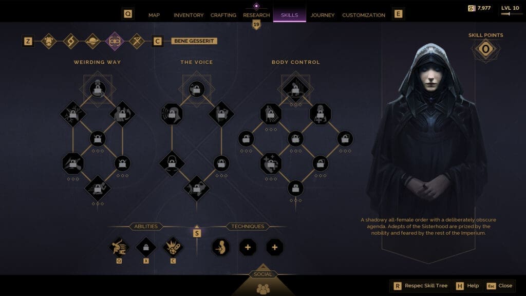 Bene Gesserit Skill Tree
