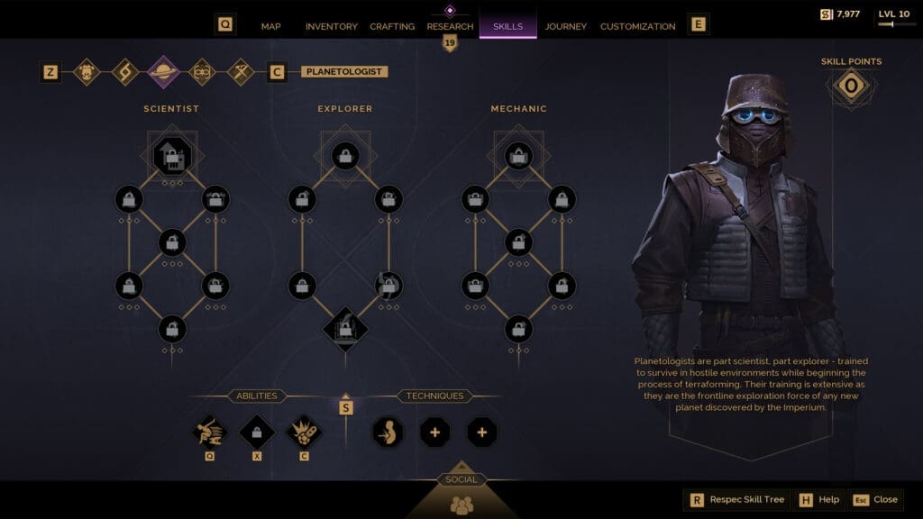 Planetologist Skill Tree
