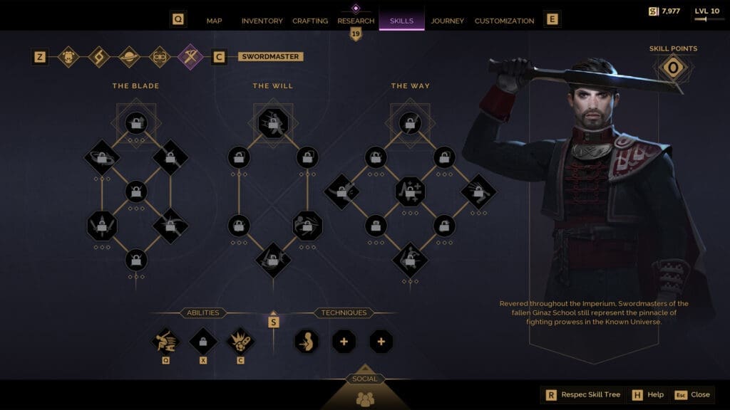 Swordmaster Skill Tree