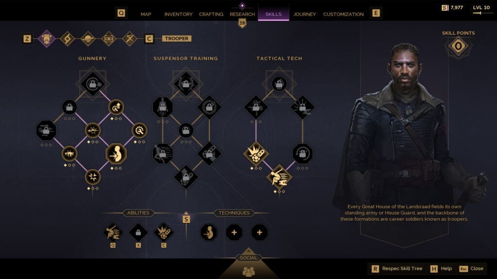 Trooper Skill Tree